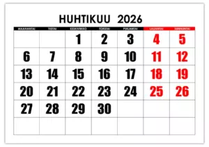Kalenteri huhtikuu 2026 01