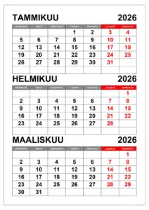 Kalenteri tammikuu, helmikuu, maaliskuu 2026 Kalenteri tammikuu helmikuu maaliskuu 2026